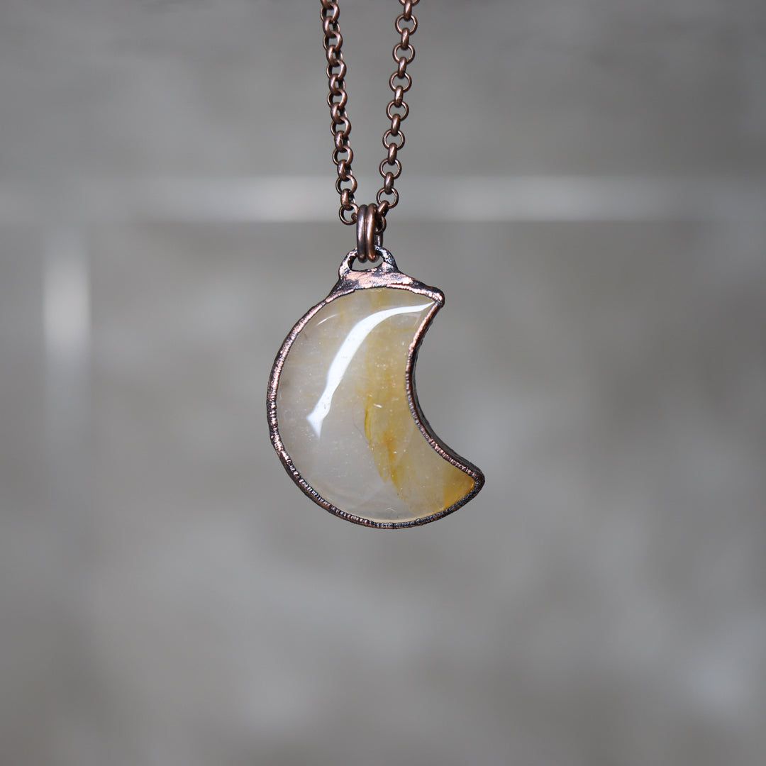 Golden Healer Moon Necklace - a