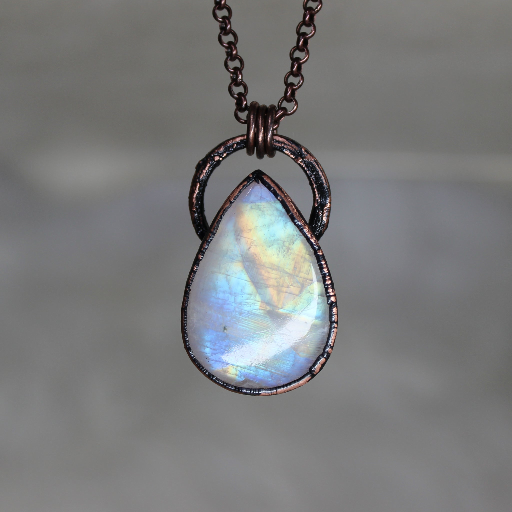 Rainbow Moonstone Necklace - C