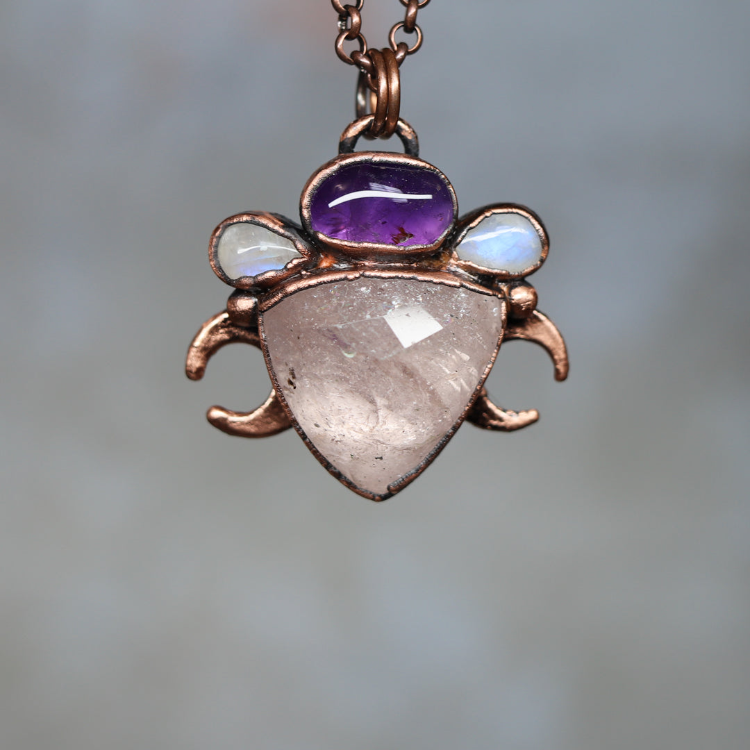Double Moon Amethyst Necklace