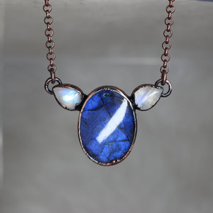 Blue Labradorite & Moonstone Necklace