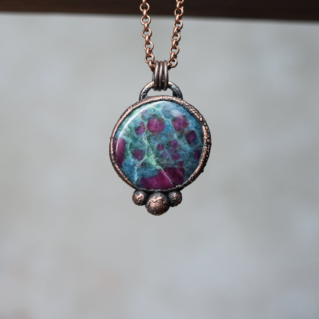 Ruby in Kyanite Full Moon Necklace