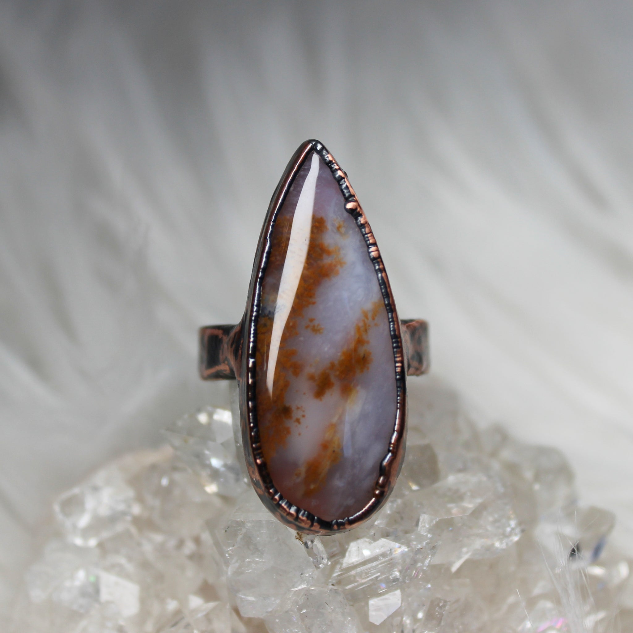 Siberian Dendritic Agate Ring size 9