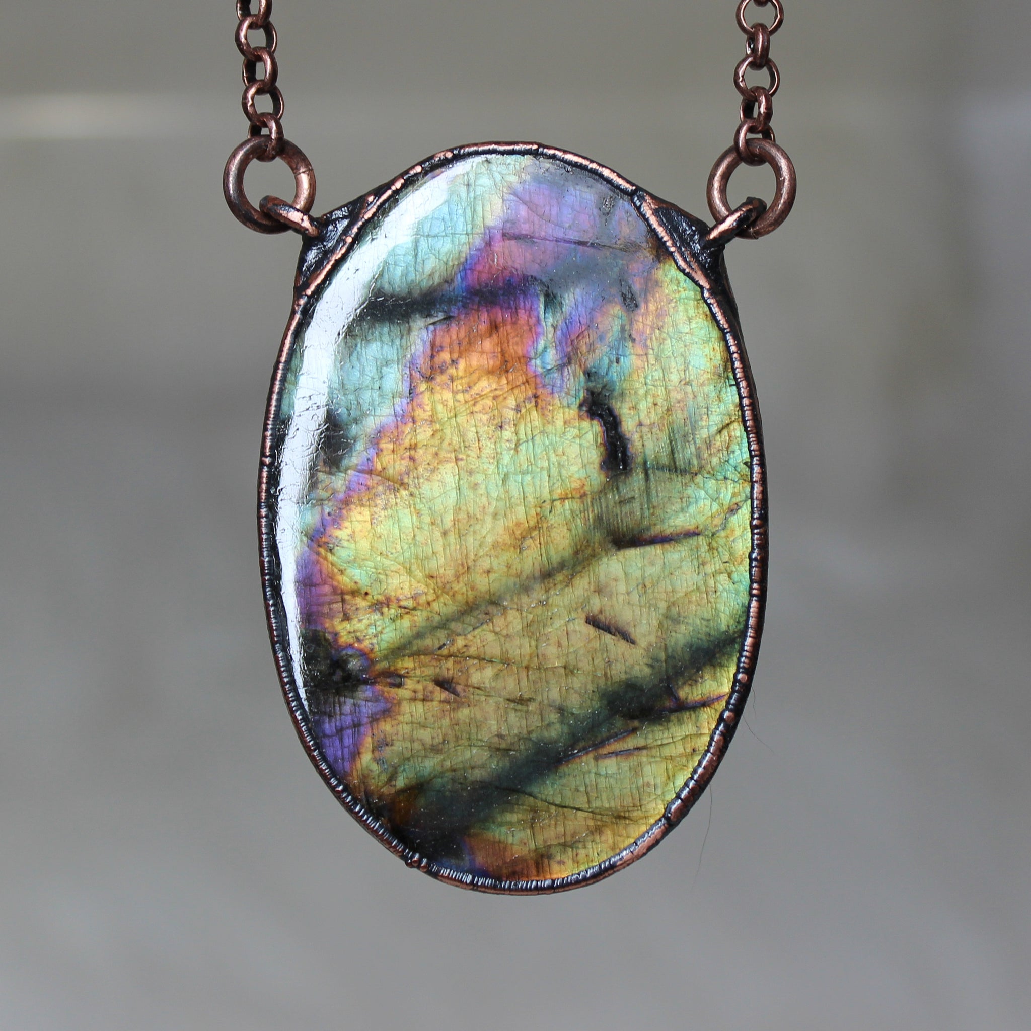 Large Spectrolite Necklace