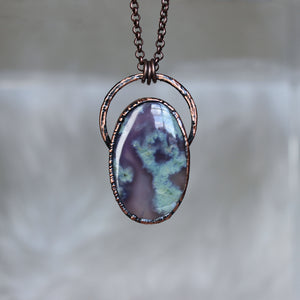 Purple Moss Agate Necklace - a