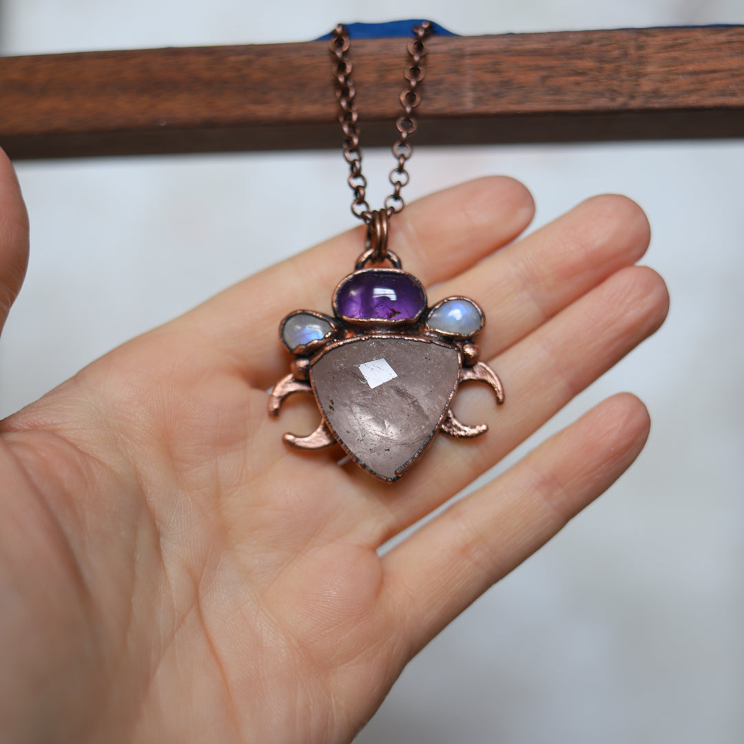 Double Moon Amethyst Necklace