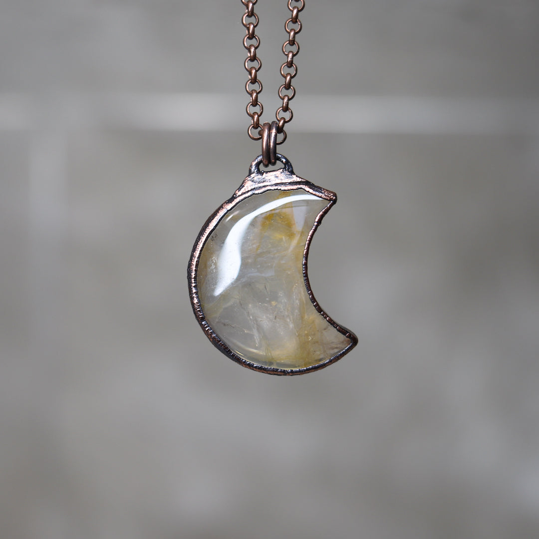 Golden Healer Moon Necklace - b