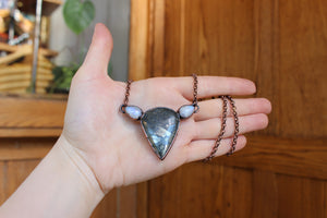 Marcasite and Rainbow Moonstone Necklace