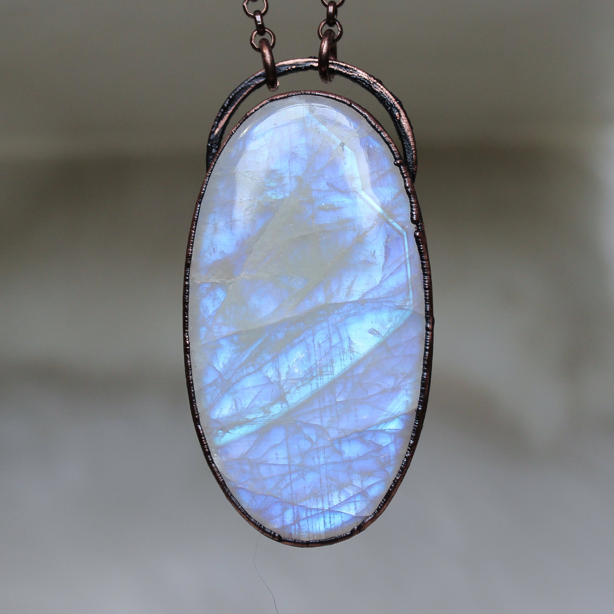 XL Rainbow Moonstone Necklace - a