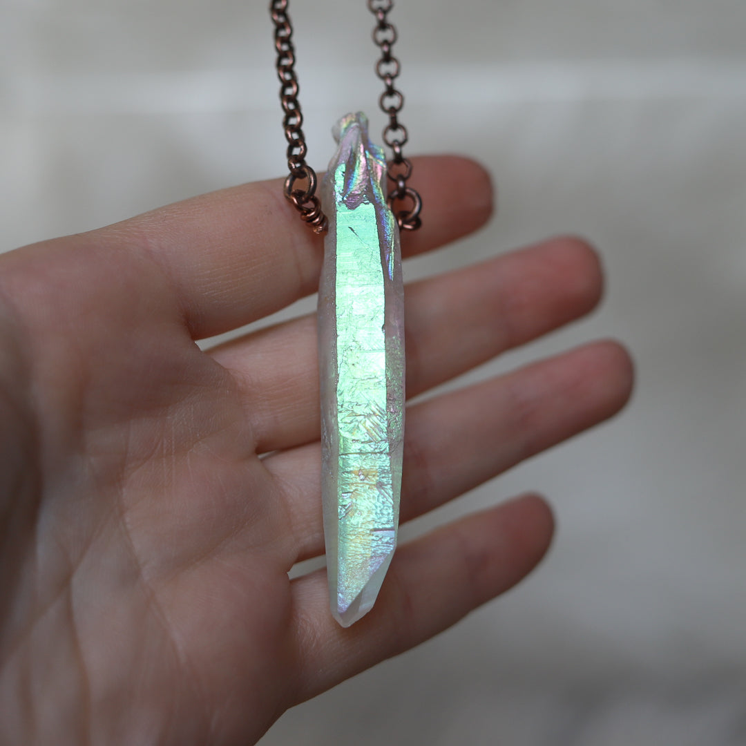 Angel Aura Quartz Necklace