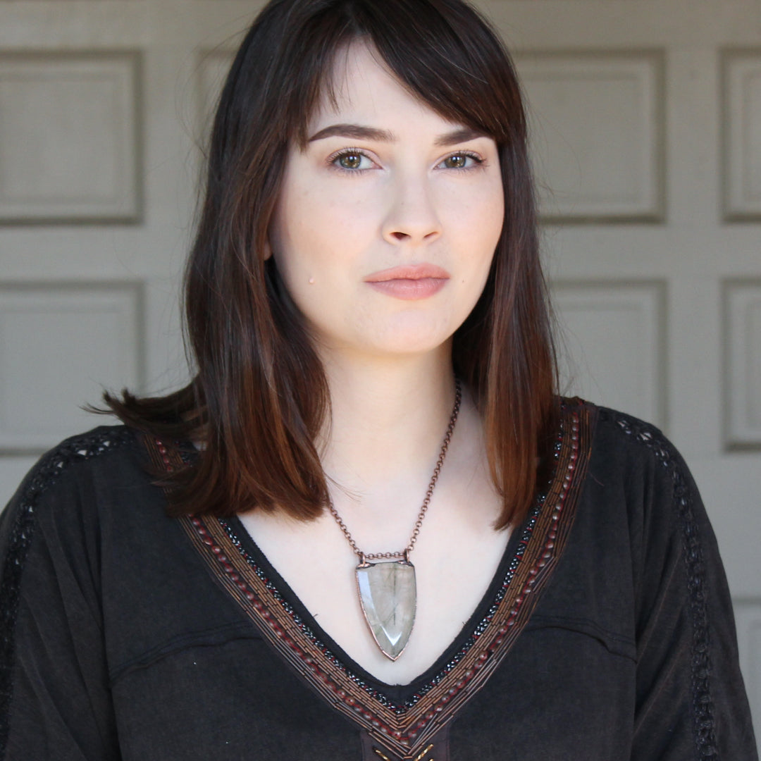 Actinolite Shield Necklace - b