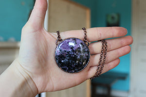Charoite Full Moon Necklace - a