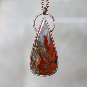 XL Red Lace Agate Necklace