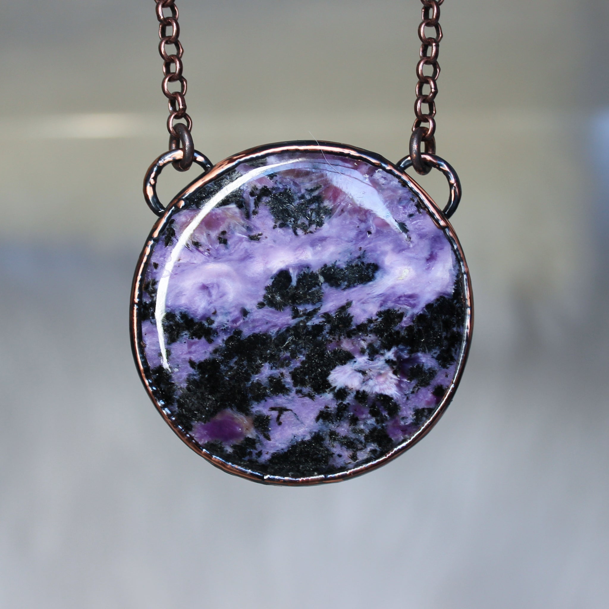 Charoite Full Moon Necklace - b