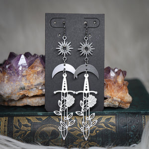 Celestial Garden Sword Earrings