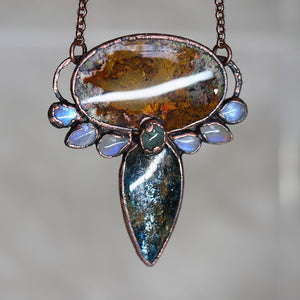 Moss Agate & Moss Kyanite Necklace