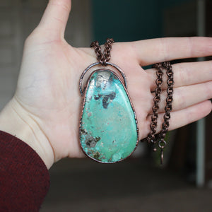 Giant Chrysocolla with Pyrite Necklace