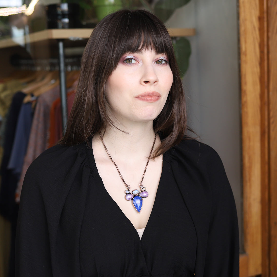 Lapis, Amethyst & Moonstone Necklace