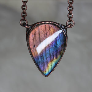 Large Labradorite Necklace - a