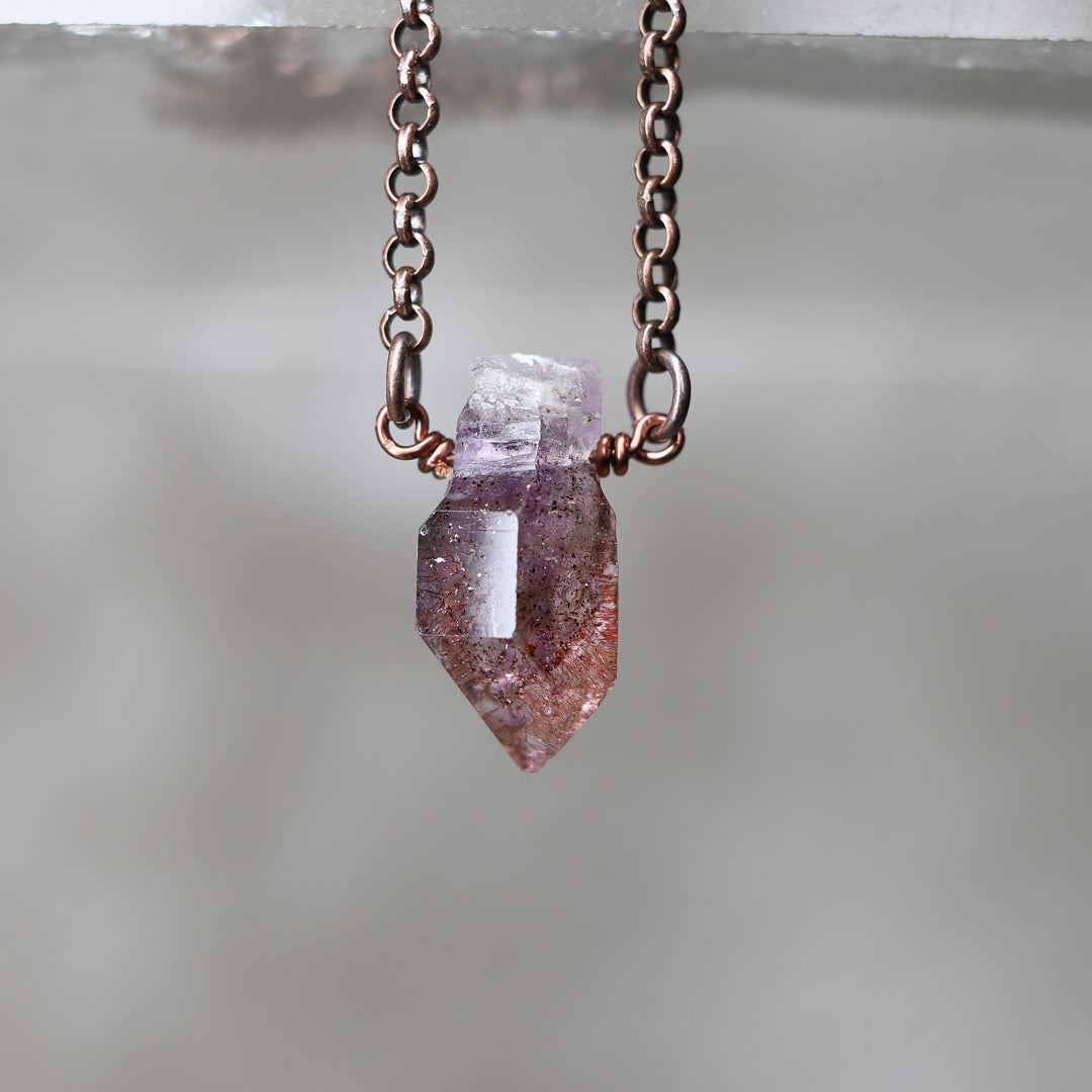 Drilled Scepter Amethyst Necklace