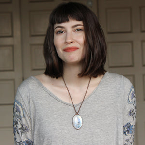 Large Rainbow Moonstone Necklace