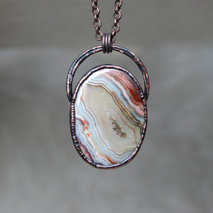 Large Lace Agate Necklace - e