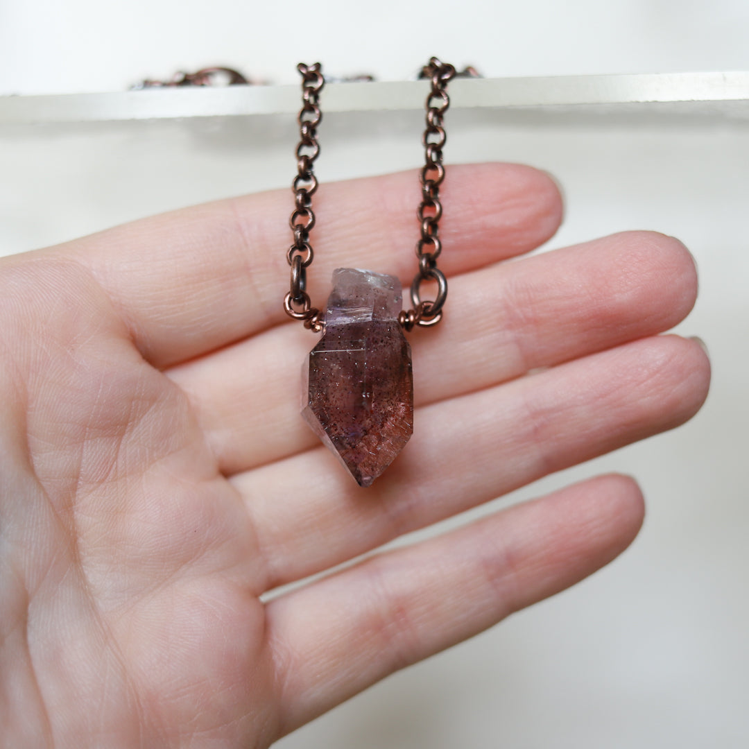 Drilled Scepter Amethyst Necklace