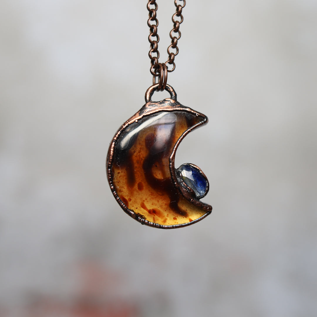 Amber Moon with Kyanite - A