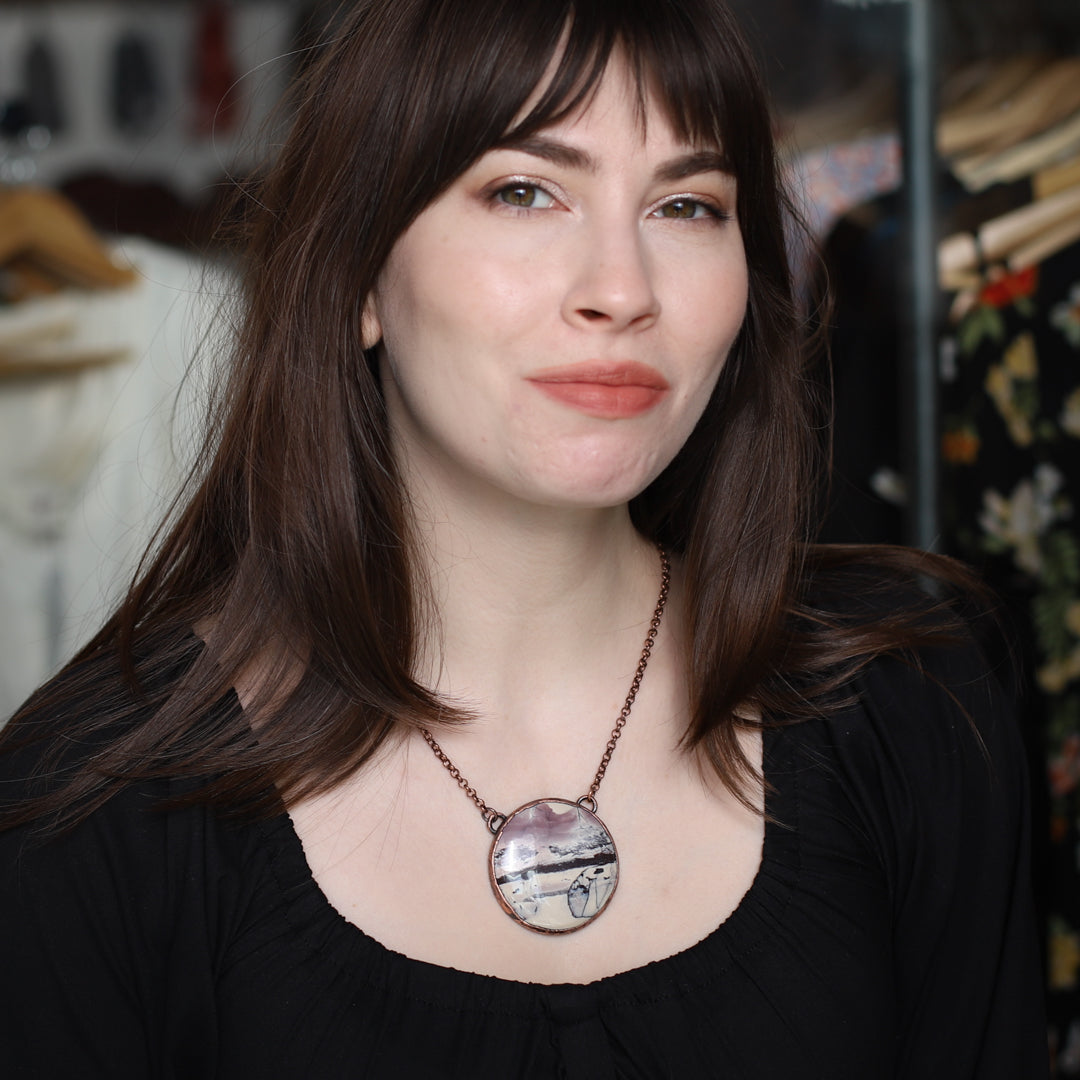 Porcelain Jasper Full Moon Necklace