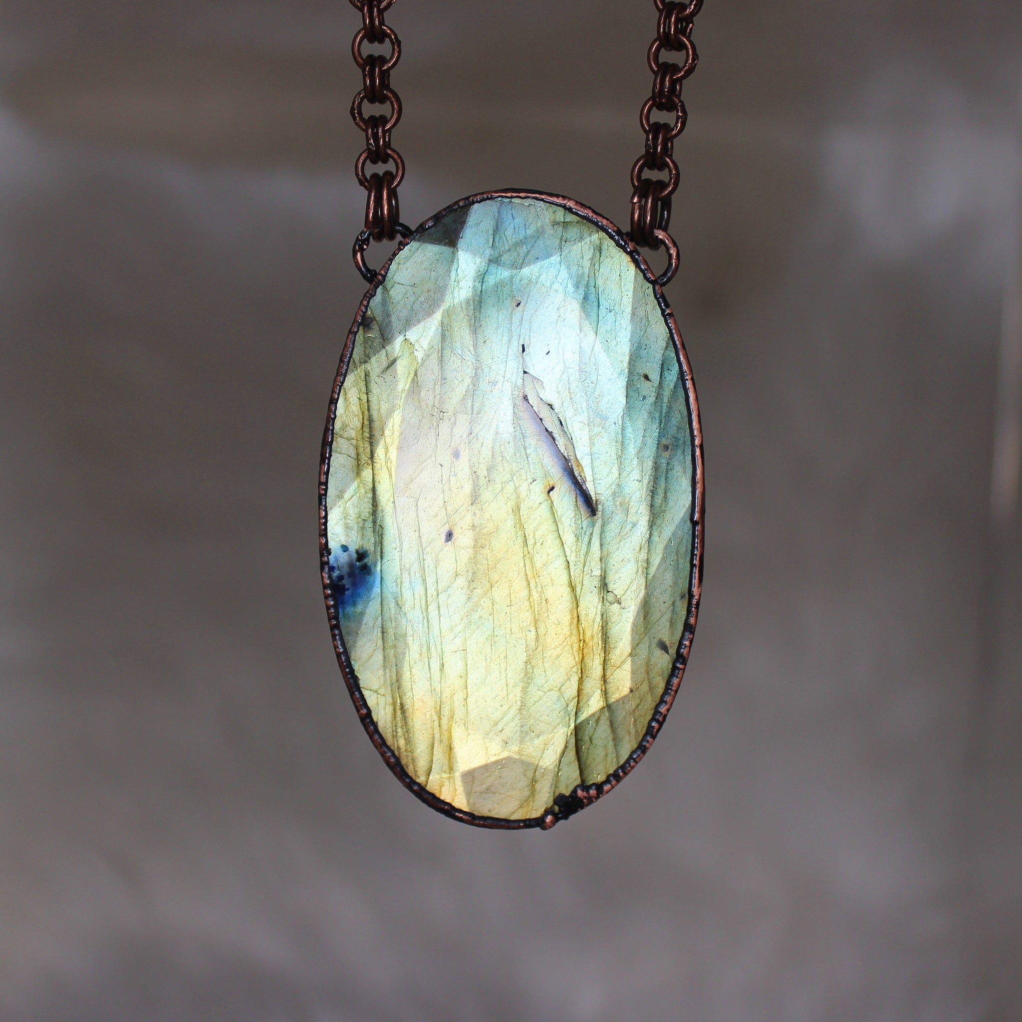 Giant Faceted Labradorite Necklace