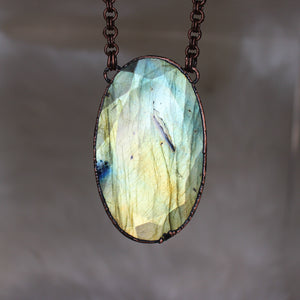 Giant Faceted Labradorite Necklace