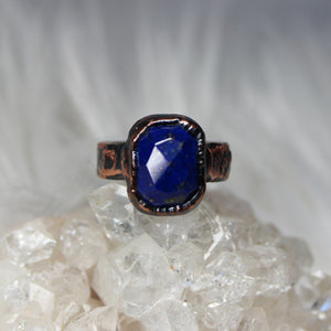 Faceted Lapis Ring size 5.75