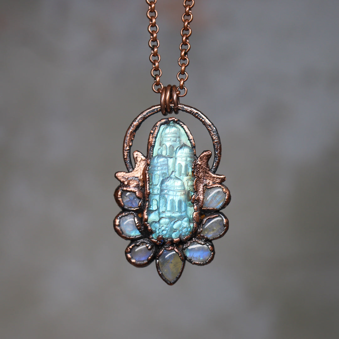 Labradorite Fairy Castle Necklace (b)