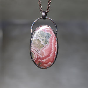 Rhodochrosite with Pyrite Necklace - a