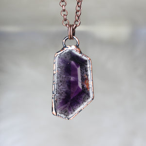 Large Trapiche-like Amethyst Necklace - b