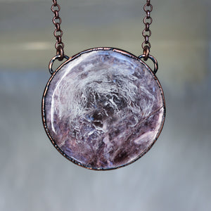 Lepidolite Full Moon Necklace - b