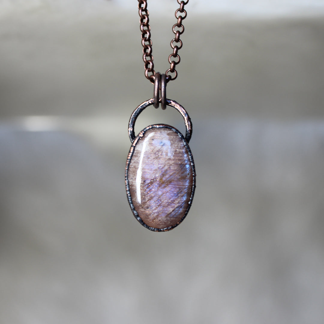 Extra Small Sun/Moonstone Hybrid Necklace - d