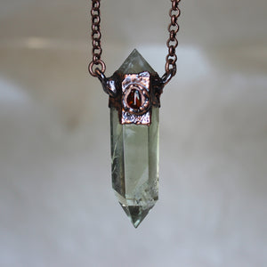 Prasiolite & Galaxy Opal Necklace