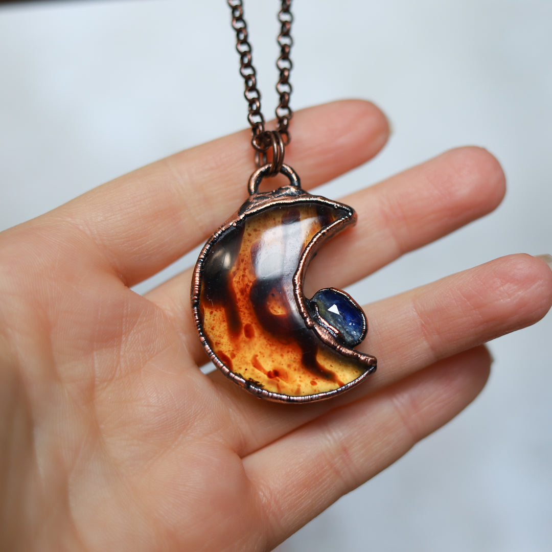 Amber Moon with Kyanite - A