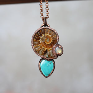 Ammonite and Turquoise Necklace