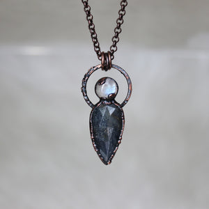 Sapphire & Moonstone Necklace - a