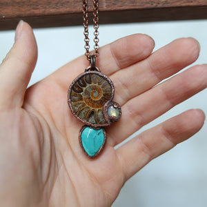 Ammonite and Turquoise Necklace