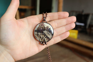Plume Agate Full Moon Necklace