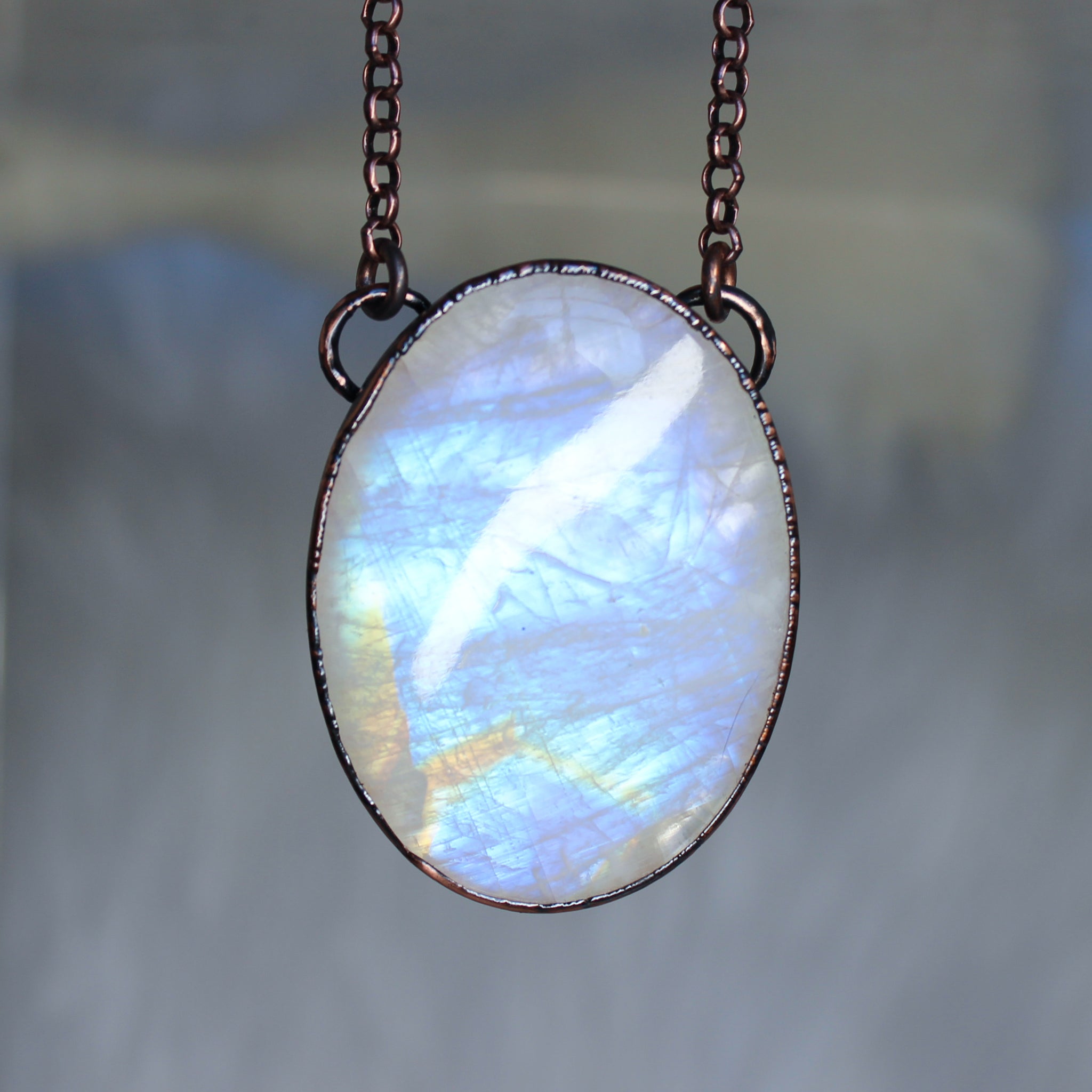 XL Rainbow Moonstone Necklace