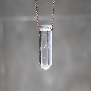 Drilled Clear Quartz Necklace