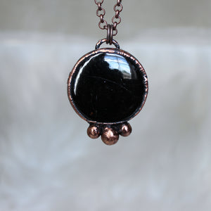 Black Tourmaline Full Moon Necklace