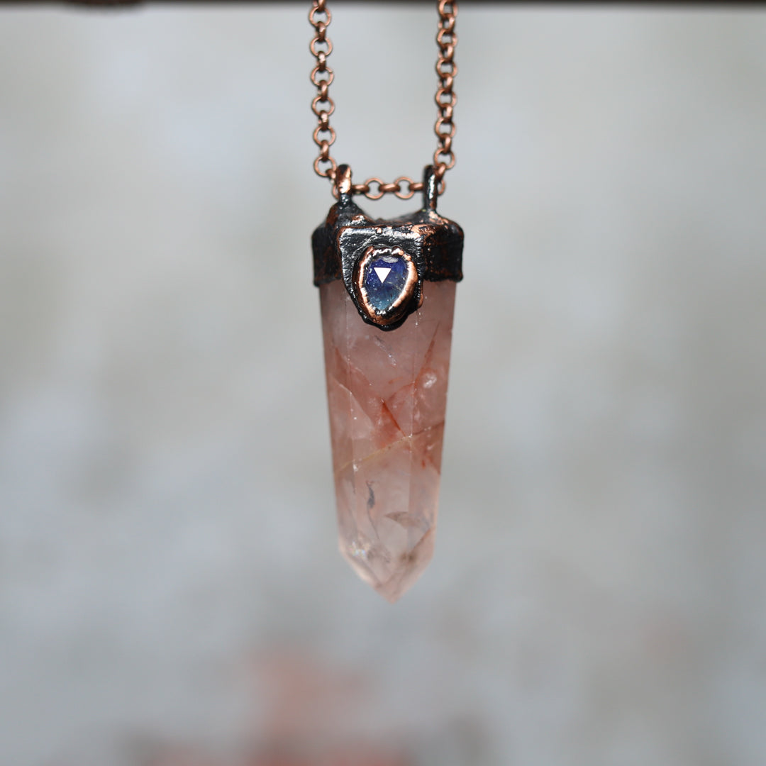 Fire Quartz & Tanzanite Necklace