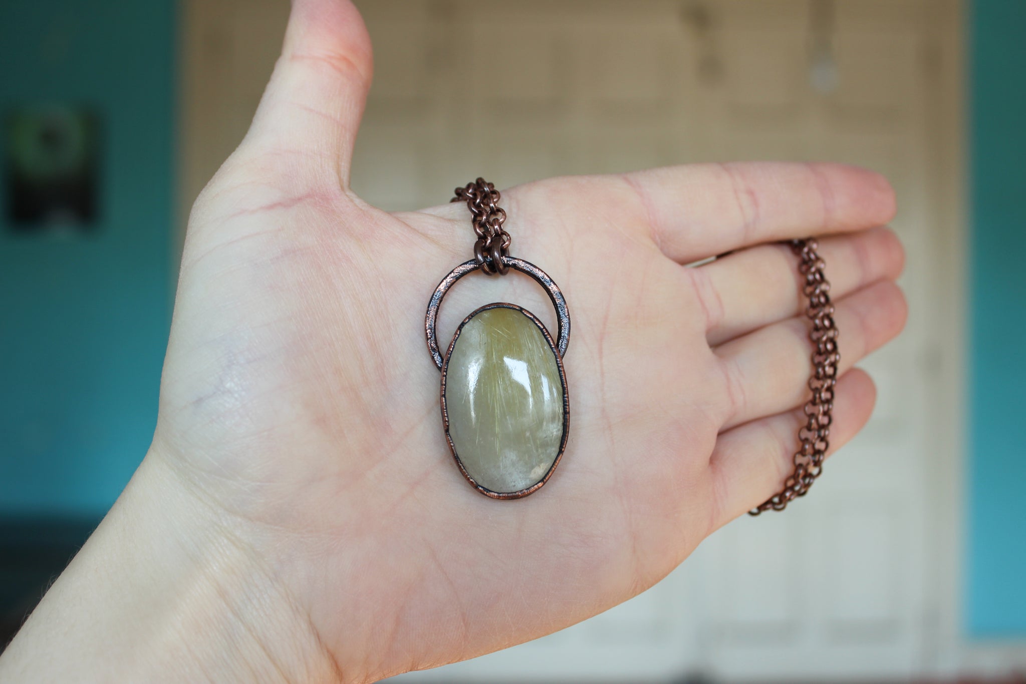 Golden Rutile Quartz necklace - b