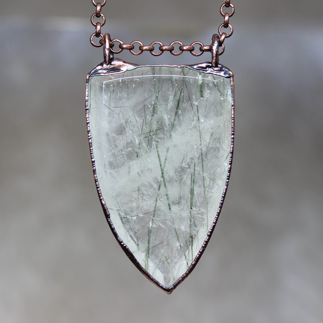 Actinolite Shield Necklace - a