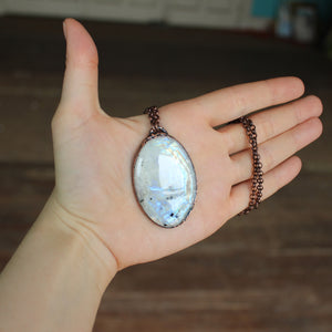 Large Rainbow Moonstone Necklace