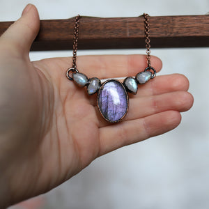 Purple Labradorite Small Bib Necklace (b)